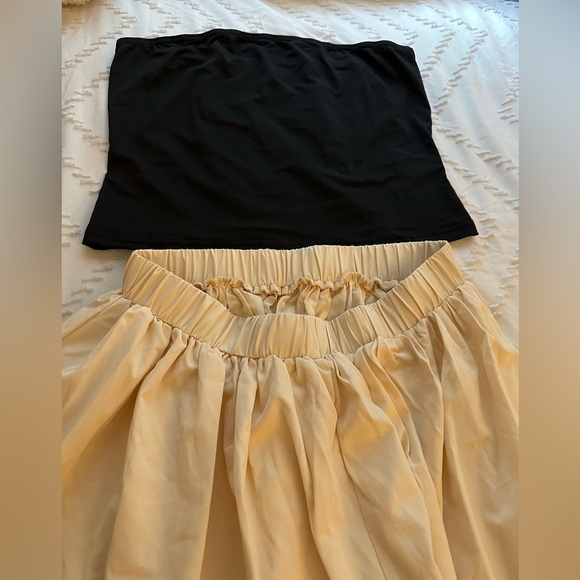 Tween Girl High Elasticity Casual Yoga Sports Skirt And Tube Top - Picture 5 of 5